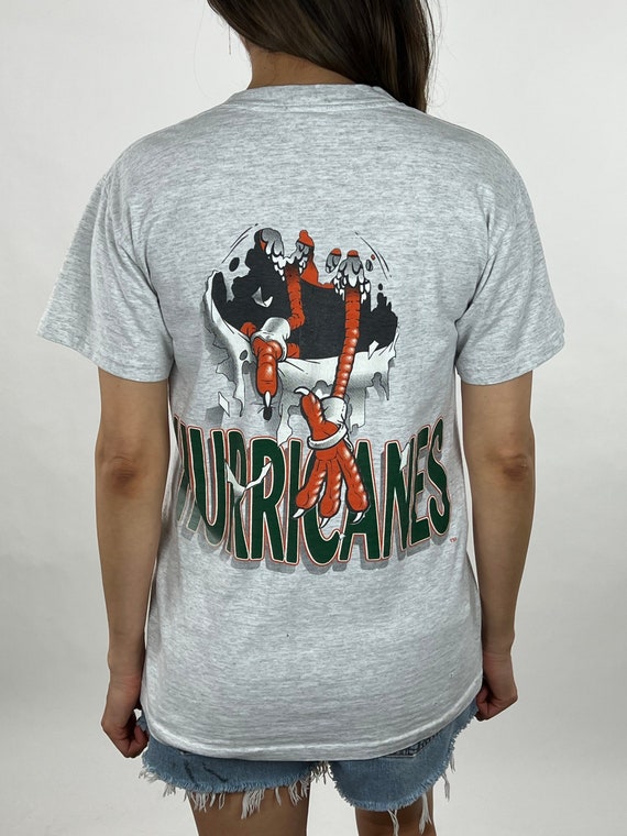 T-shirt Vintage 80's Miami Hurricanes - Marque Jerzees - Taille M - Occasion