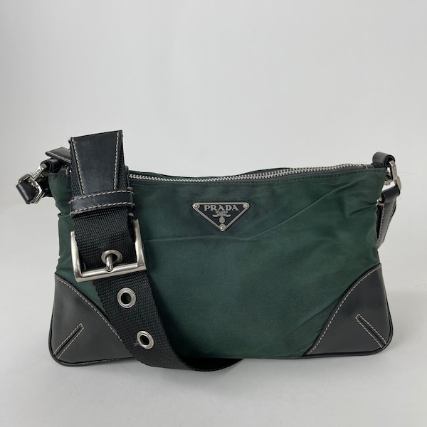 Vintage Y2K Prada Tessuto Belted Shoulder Bag