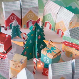 Calendrier de l'avent à imprimer Village de Noël, calendrier avent do it yourself image 7