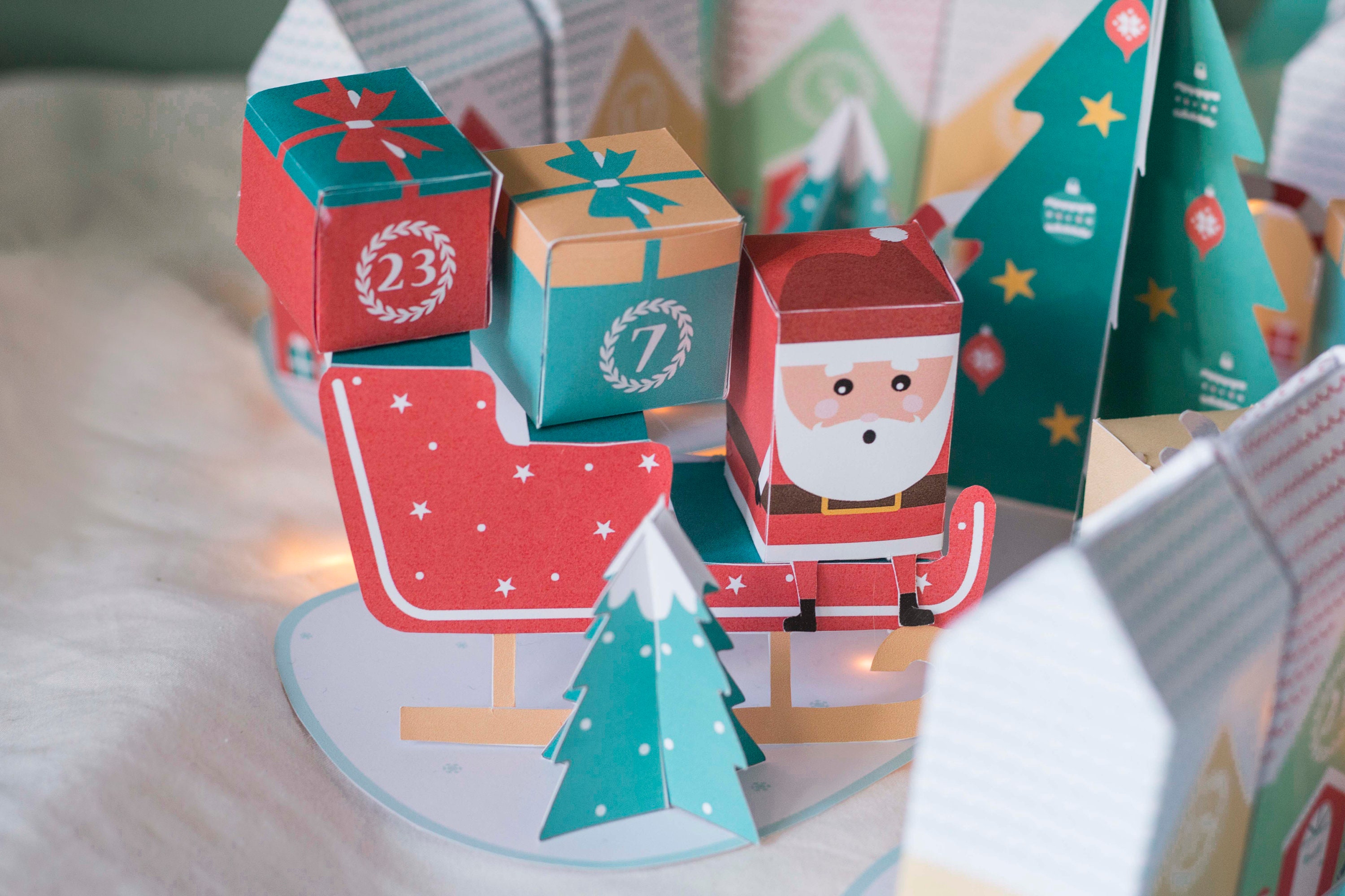 Calendrier de l'avent à imprimer Village de Noël - Etsy France