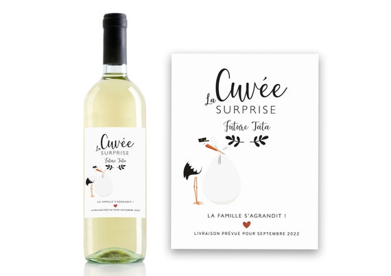 Etiquette personnalisée bouteille de vin annonce naissance - Etsy France