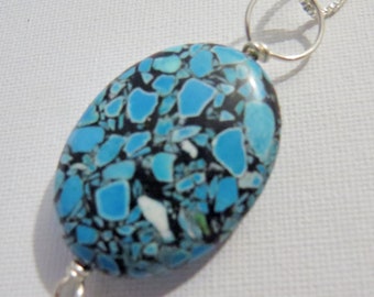 Turquoise statement necklace pendant # 1