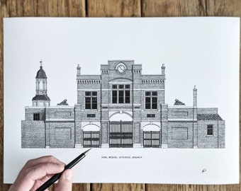 Woolwich Royal Arsenal Gatehouse - Architecture Drawing - High Quality Print