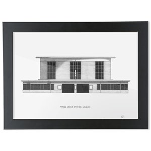 Arnos Grove Underground Station - Architecture Drawing - High Quality Print