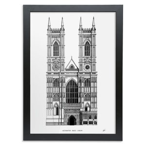 Westminster Abbey, London - Architecture Drawing - High Quality Print