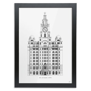 Liver Building, Liverpool - Architecture Drawing - High Quality Print