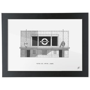 Tooting Bec Underground Station - Architecture Drawing - High Quality Print