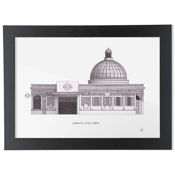 Kennington Station Architectural Drawing - High Quality Print