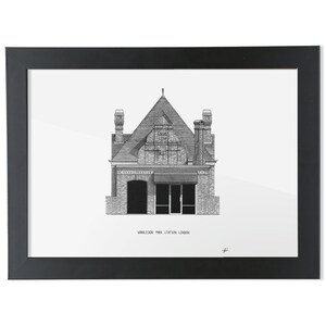 Wimbledon Park Underground Station - Architecture Drawing - High Quality Print