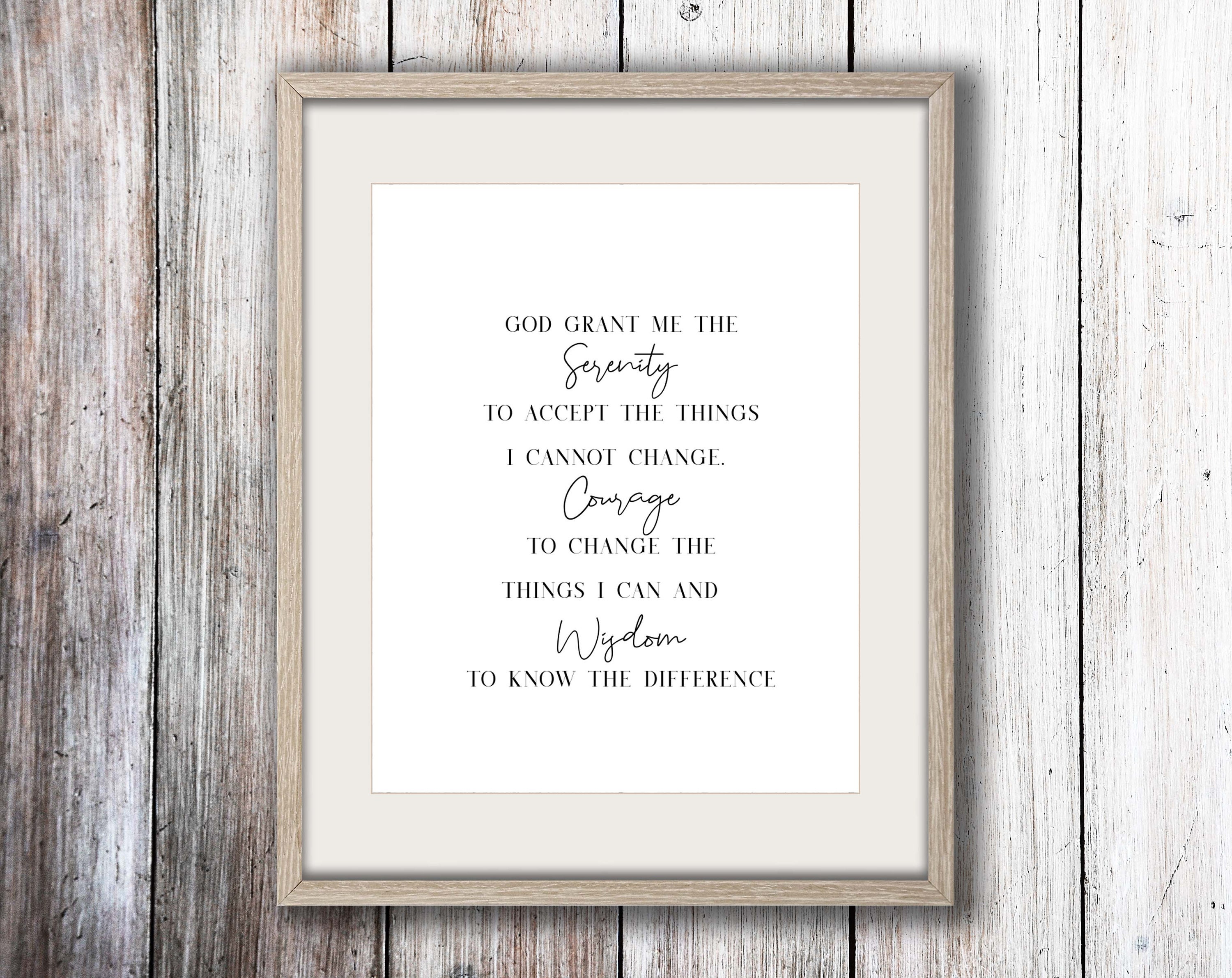 serenity prayer printable god grant me prayer wall art art etsy