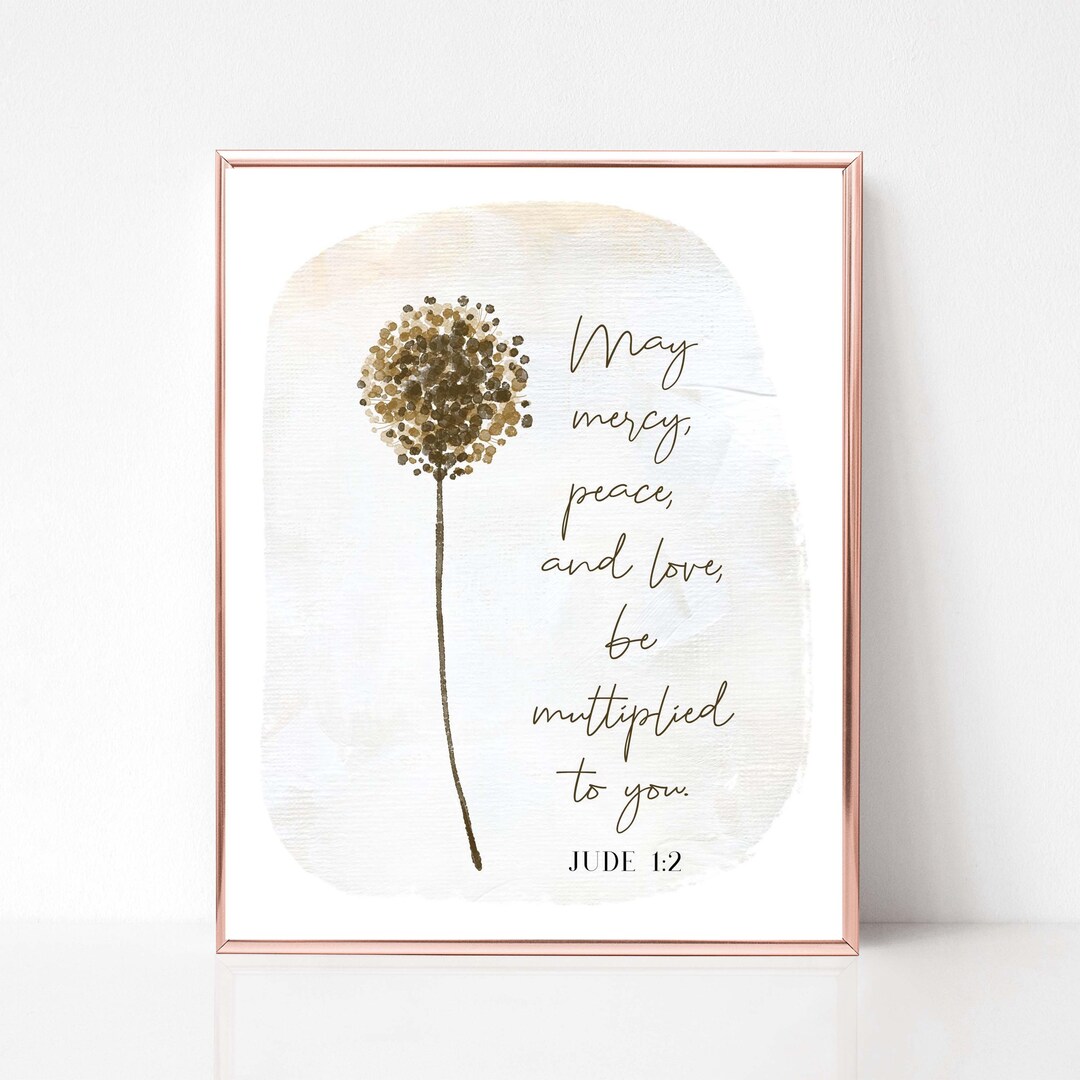 Scripture Wall Art, Jude 1:2, Bible Verse, Floral Christian Wall Art ...