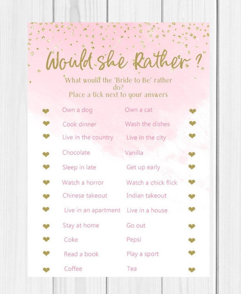 Would She Pretty, Bridal Shower Sport, Bachelorette Celebration, Bridal Shower, Printable, Instantaneous Down load, BS8 photo relating to Bridal Shower Printable Games known as Would She As a substitute, Bridal Shower Activity, Bachelorette Bash, Bridal Shower, Printable, Prompt Down load, BS8