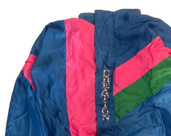 Vintage Windbreaker Jacket, 80s 90s Cropped Loose Fit Jacket, Long Sleeve Lightweight Windbreaker Athletic, Hip Hop Zip Up