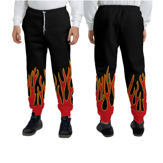 Flame Sweatpants on Black