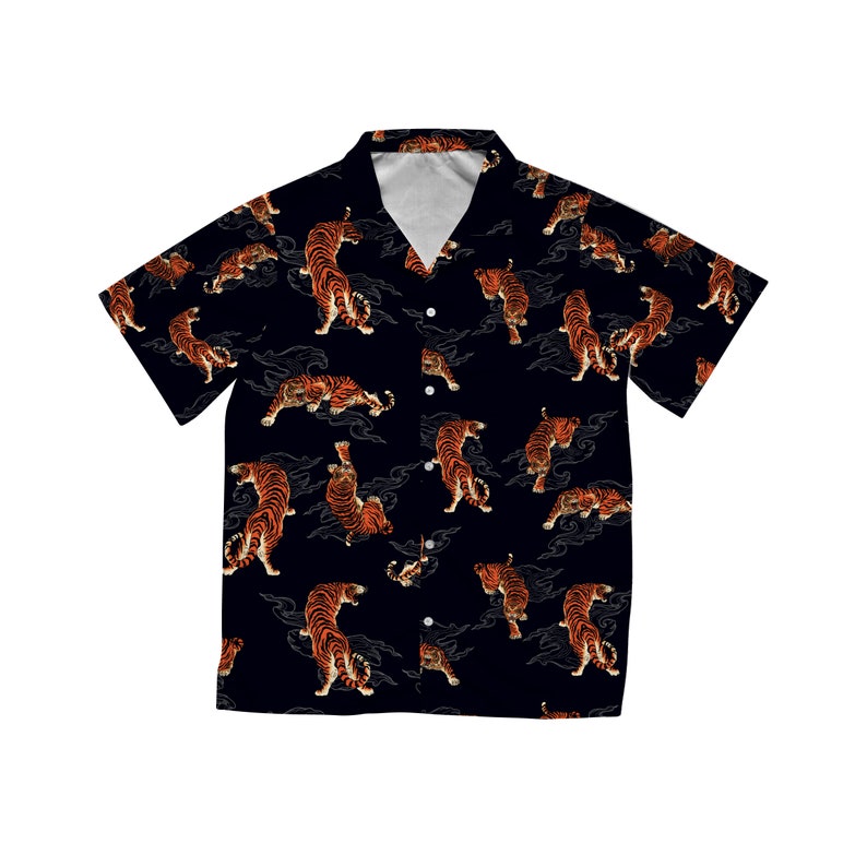 Tiger Hawaiian Shirt in Black image 2