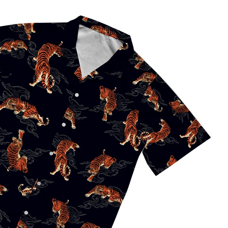 Tiger Hawaiian Shirt in Black image 3