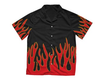 Guy Fieri lookin button up shirt Flame design on - Depop