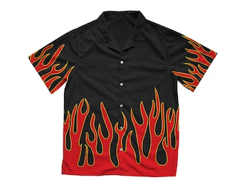 Guy Fieri lookin button up shirt Flame design on - Depop