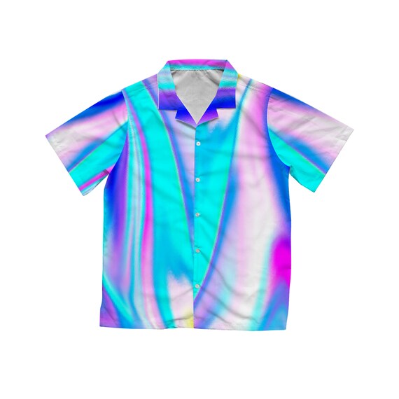 Pastel Abstract Holographic Hawaiian Shirt