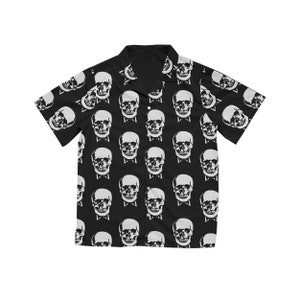 Skull Hawaiian Shirt in Black