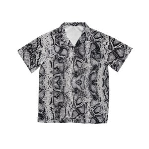 Chemise hawaïenne à motif serpent en noir