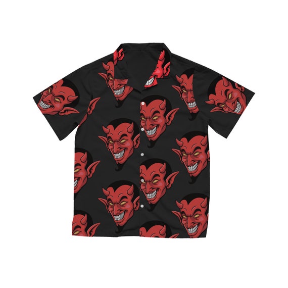 Demon Hawaiian Shirt in Black
