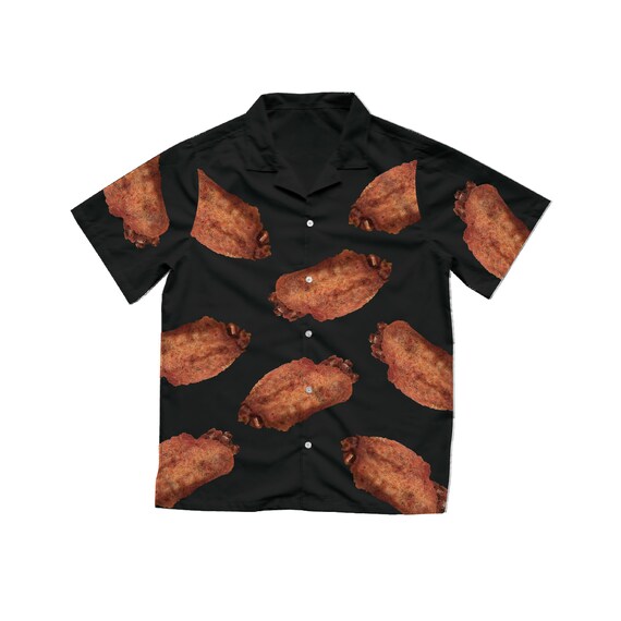 Chicken Wings Hawaiian Shirt in Black