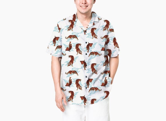 Tiger Hawaiian Shirt in White