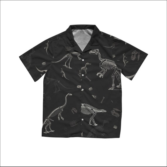Dino Fossil Hawaiian Shirt in Very Dark Heather