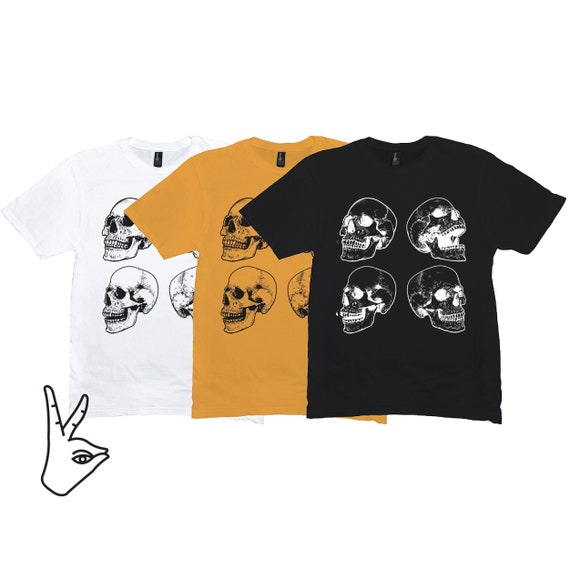 Skull T-Shirt, Creepy Skeleton, Punk Aesthetic Graphic Tee, Halloween Grunge Clothing