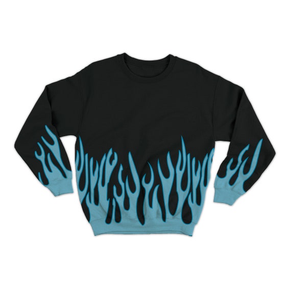 Flame Sweatshirt in Blue & Black