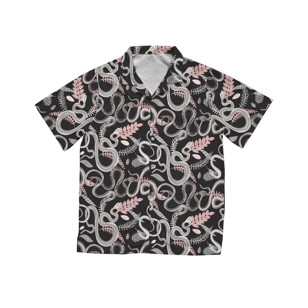 Snake Hawaiian Shirt in Black - Etsy