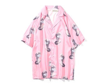 Greek Statue Hawaiian Shirt in Pink