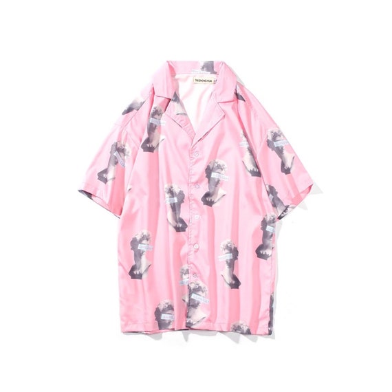 Greek Statue Hawaiian Shirt in Pink