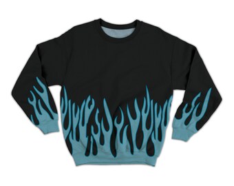 Flame Sweatshirt in Blue & Black