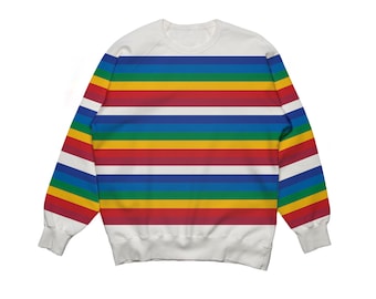 Rainbow Sweater in White | Pride Month