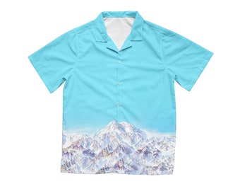 Camisa Havaiana Mountain em Azul