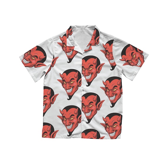 Demon Hawaiian Shirt in White