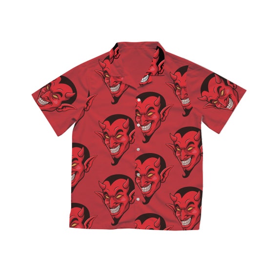 Demon Hawaiian Shirt in Red