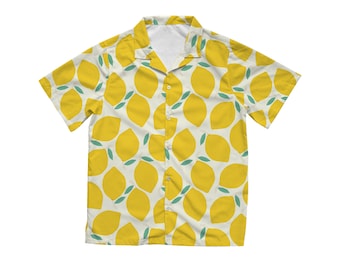 Lemon Hawaiian Shirt in White