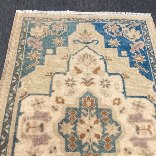 Narrow runner rug,Vintage small rug,Small turkish carpet, Oushak small rug,Hand shops knotted small rug.Decorative small rug ,runner rug