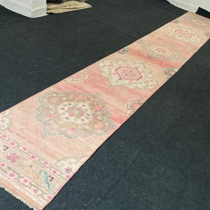 2.3’17.7 feet Stair extra long Oushak Runner Rug,Vintage Laight Color Rug runner Rug, Bohemian narrow Runner Rug,Long Runner rug, runner