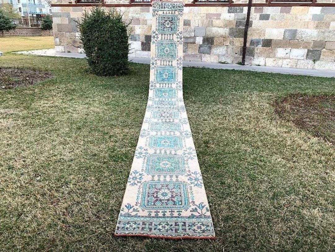 14x25 Long Runner Rug 2.5”21 Feet Stair Extra Long Size Oushak Runner Rug ,vintage Extra Long ...