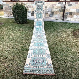 2.5”21 feet Stair extra Long Size Oushak Runner Rug ,Vintage extra long runner Rug ,Runner Rug, Bohemian Long Runner Rug, Long Runner rug