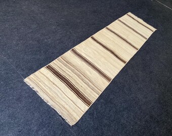 1.9’7.7 ft vintage Natural Kilim Runner Rug brawn Extra Long Runner rug  runner rugs oushak narrow runner rug turkish runner rug