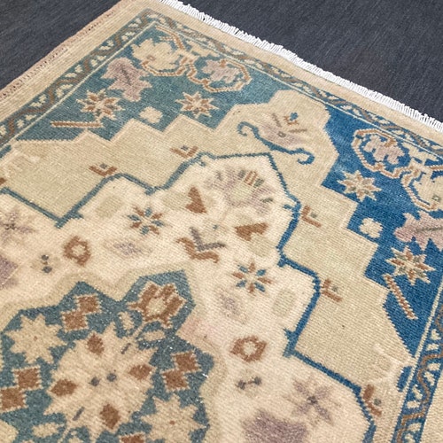 Narrow runner rug,Vintage small rug,Small turkish carpet, Oushak small rug,Hand shops knotted small rug.Decorative small rug ,runner rug