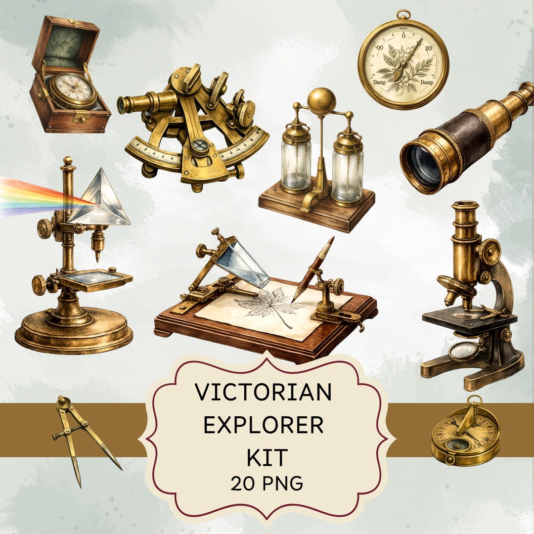 Victorian Explorer Kit | Antique Brass Lab Tools, Dark Academia ...