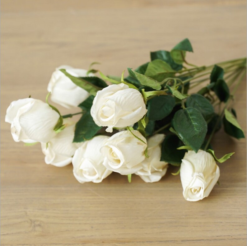 12HEADS Artificial Rose Silk Flowers Flower Floral Fake Etsy