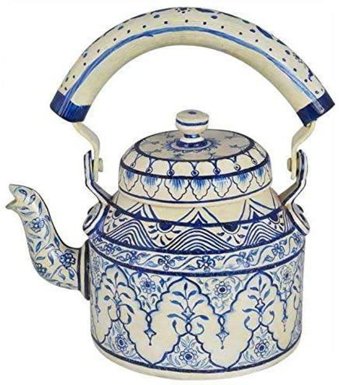 Antique Hand Painted Tea Kettle Interior Design WHITE & Etsy