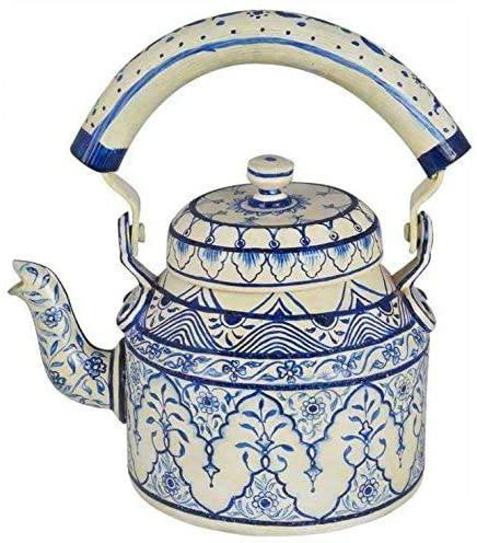 Antique Hand Painted Tea Kettle Interior Design WHITE & Etsy
